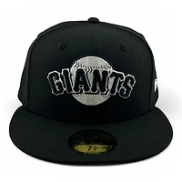 San Francisco Giants White on Black Orange UV New Era 59FIFTY Fitted Hat