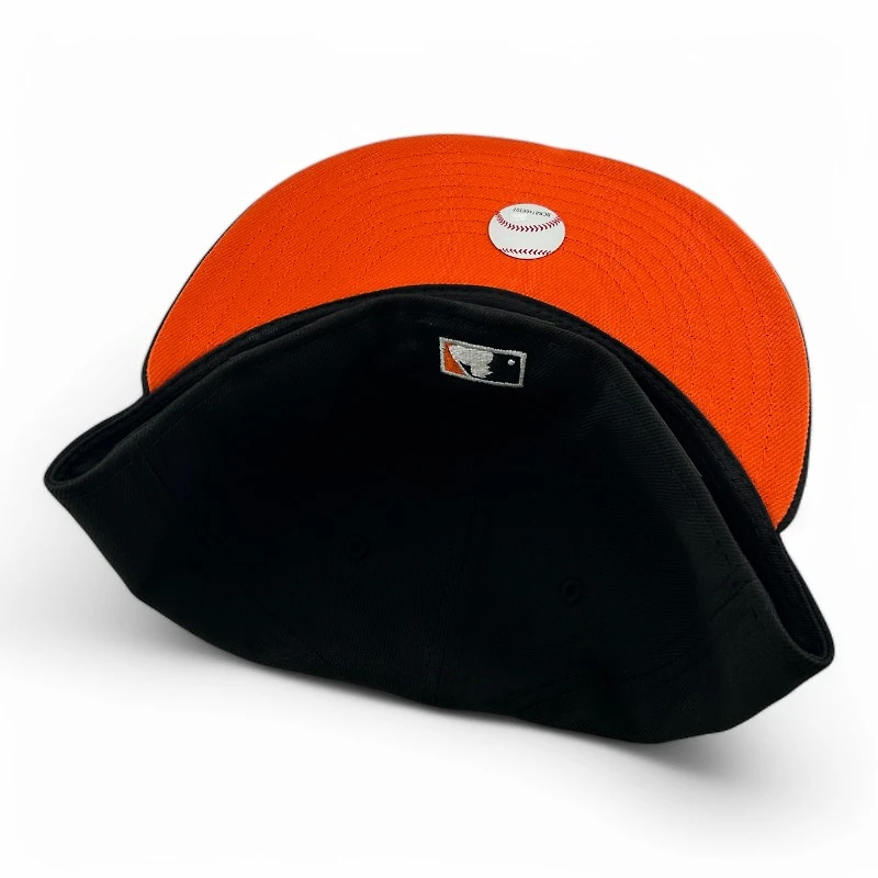 San Francisco Giants White on Black Orange UV New Era 59FIFTY Fitted Hat