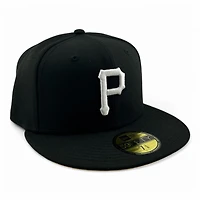 Pittsburgh Pirates White on Black Yellow UV New Era 59FIFTY Fitted Hat