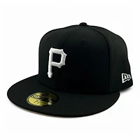 Pittsburgh Pirates White on Black Yellow UV New Era 59FIFTY Fitted Hat