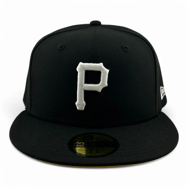 Pittsburgh Pirates White on Black Yellow UV New Era 59FIFTY Fitted Hat