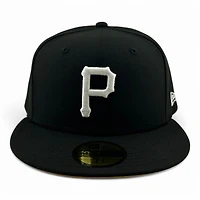 Pittsburgh Pirates White on Black Yellow UV New Era 59FIFTY Fitted Hat