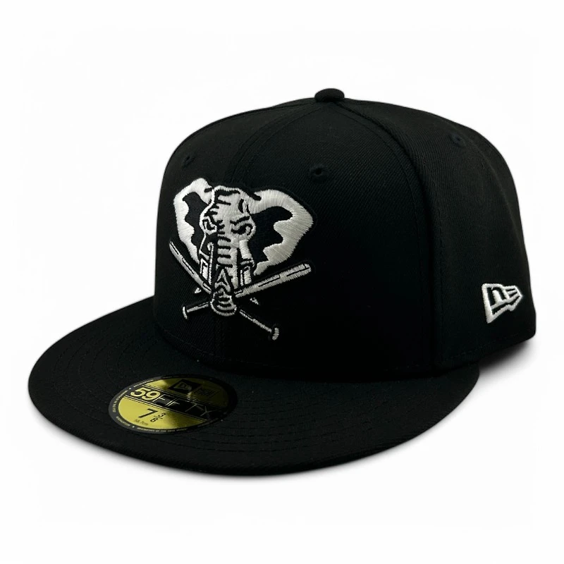 Oakland Athletics White on Black Green UV New Era 59FIFTY Fitted Hat