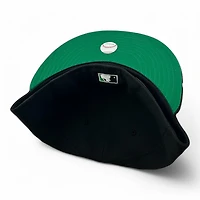 Oakland Athletics White on Black Green UV New Era 59FIFTY Fitted Hat