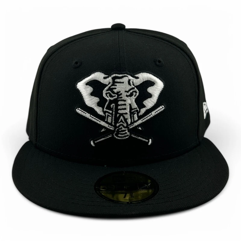 Oakland Athletics White on Black Green UV New Era 59FIFTY Fitted Hat