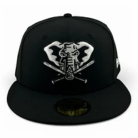Oakland Athletics White on Black Green UV New Era 59FIFTY Fitted Hat