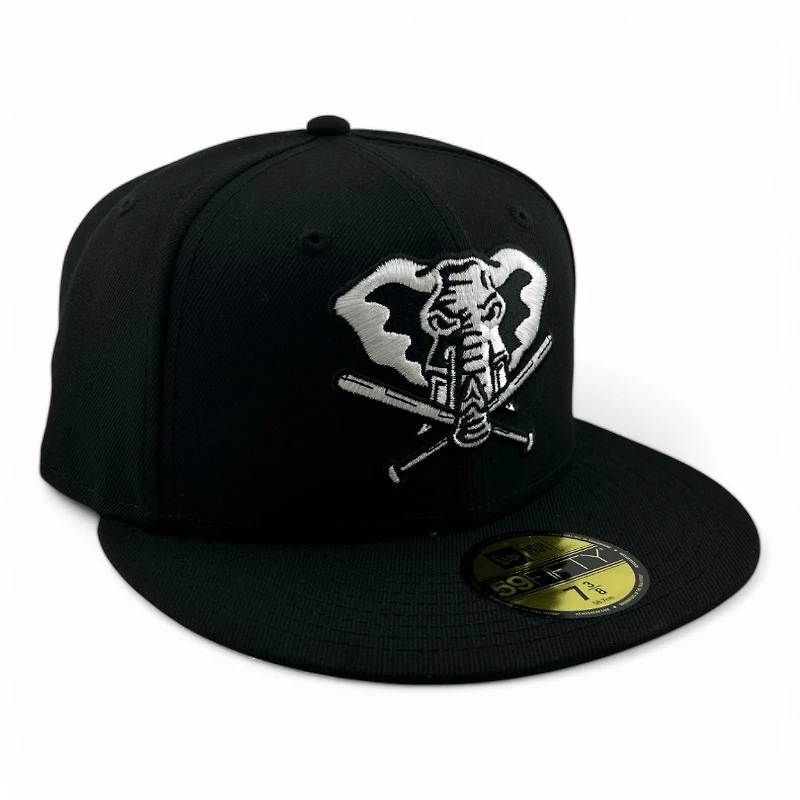 Oakland Athletics White on Black Green UV New Era 59FIFTY Fitted Hat