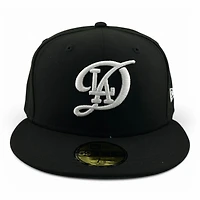 Los Angeles Dodgers White on Black Icy Blue UV New Era 59FIFTY Fitted Hat