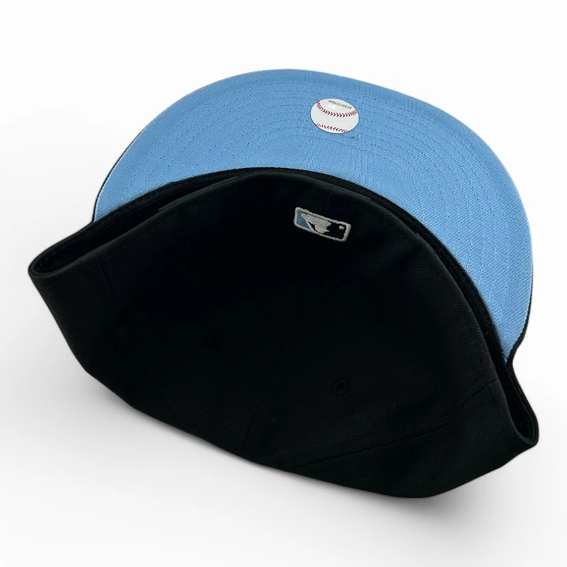 Los Angeles Dodgers White on Black Icy Blue UV New Era 59FIFTY Fitted Hat