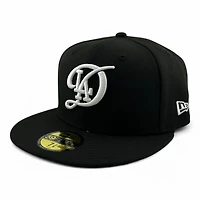 Los Angeles Dodgers White on Black Icy Blue UV New Era 59FIFTY Fitted Hat