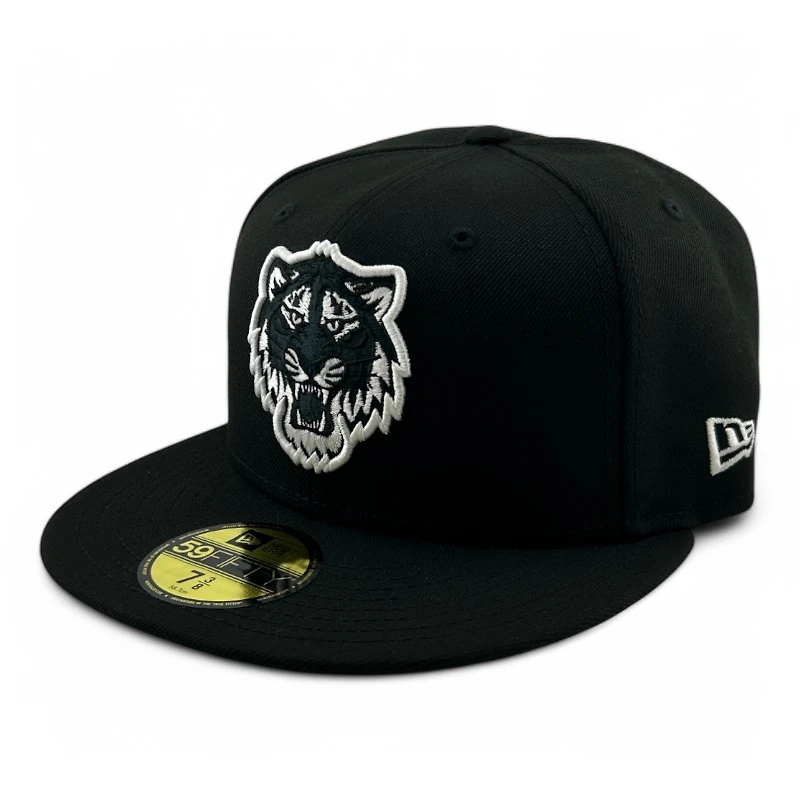 Detroit Tigers White on Black Orange UV New Era 59FIFTY Fitted Hat