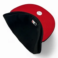 Chicago Cubs White on Black Red UV New Era 59FIFTY Fitted Hat