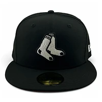 Boston Red Sox White on Black UV New Era 59FIFTY Fitted Hat