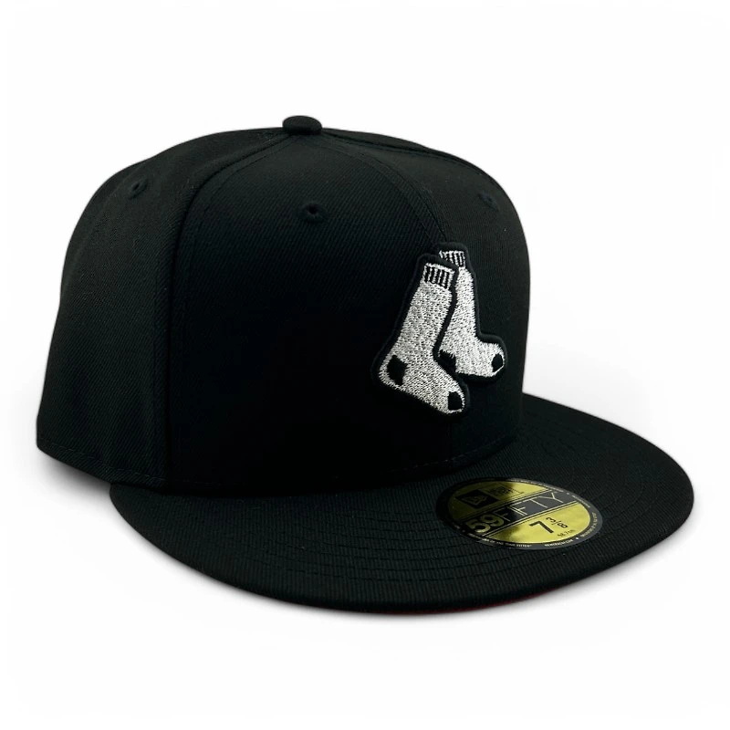 Boston Red Sox White on Black UV New Era 59FIFTY Fitted Hat