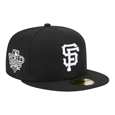San Francisco Giants Black and White 2010 WS Patch Grey UV New Era 59FIFTY Fitted Hat