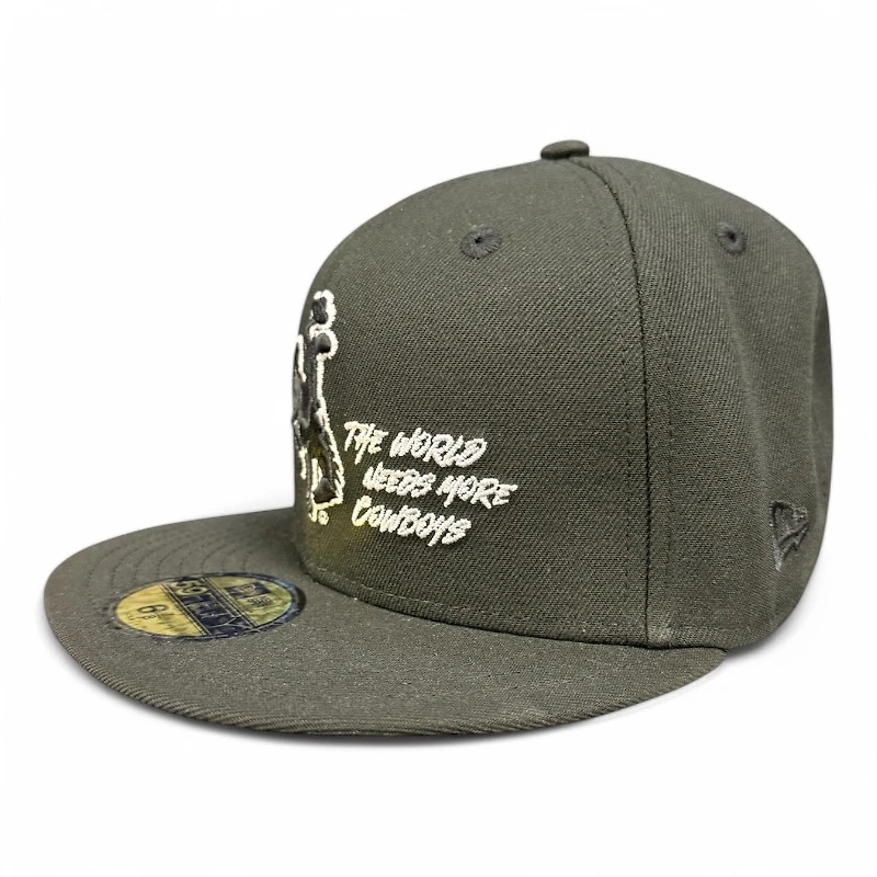 Wyoming Cowboys Black Front Script 7220 Patch Gray UV NCAA New Era 59FIFTY Fitted Hat