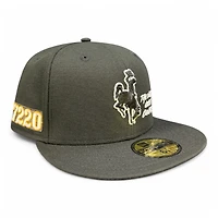 Wyoming Cowboys Black Front Script 7220 Patch Gray UV NCAA New Era 59FIFTY Fitted Hat