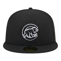 Chicago Cubs Black and White 2016 WS Patch Grey UV New Era 59FIFTY Fitted Hat