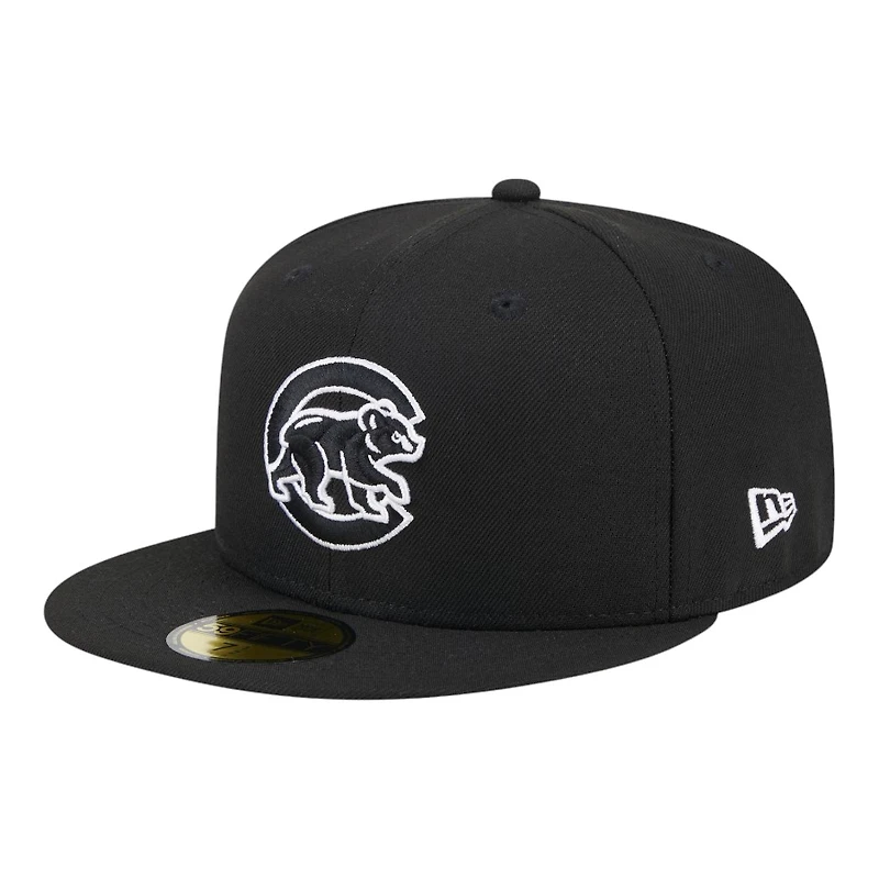 Chicago Cubs Black and White 2016 WS Patch Grey UV New Era 59FIFTY Fitted Hat
