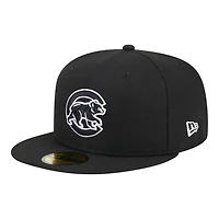 Chicago Cubs Black and White 2016 WS Patch Grey UV New Era 59FIFTY Fitted Hat