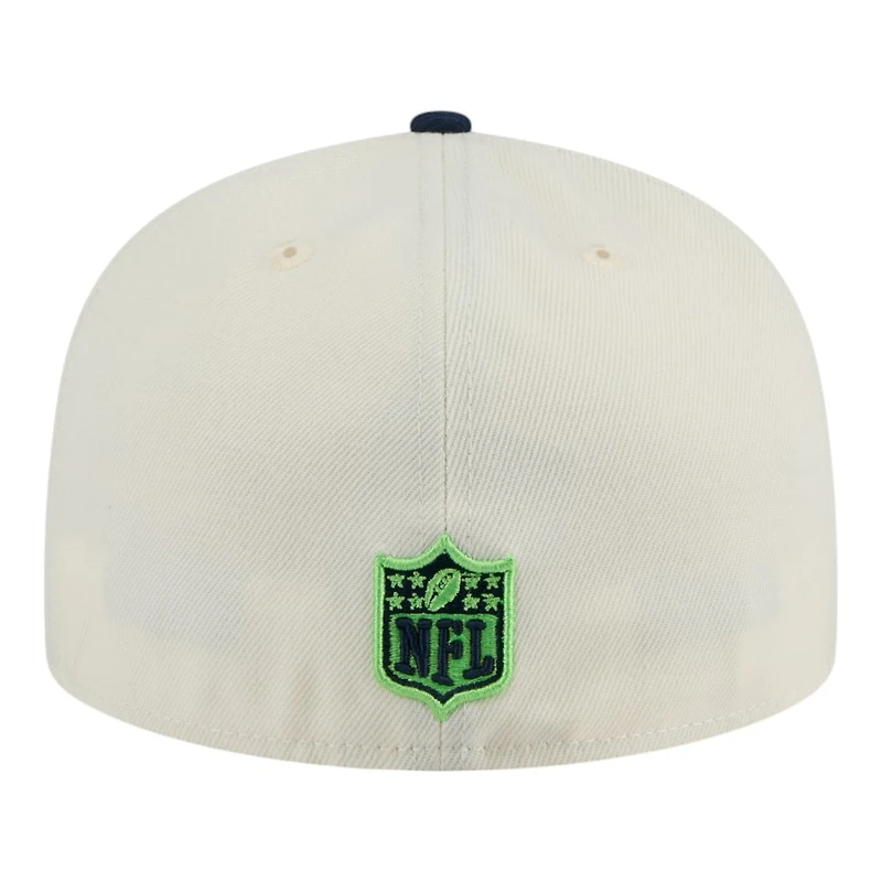 Seattle Seahawks Chrome and Navy New Era 59FIFTY Fitted Hat