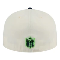 Seattle Seahawks Chrome and Navy New Era 59FIFTY Fitted Hat