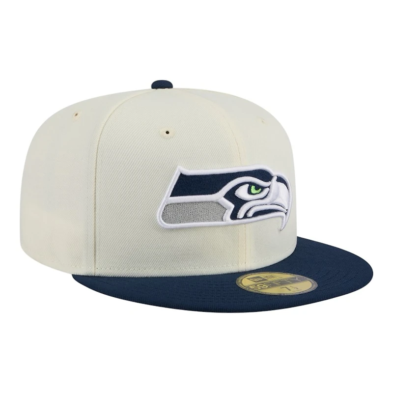 Seattle Seahawks Chrome and Navy New Era 59FIFTY Fitted Hat
