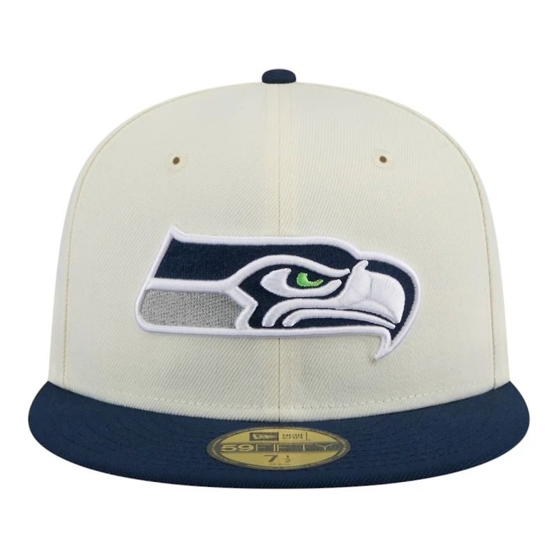 Seattle Seahawks Chrome and Navy New Era 59FIFTY Fitted Hat