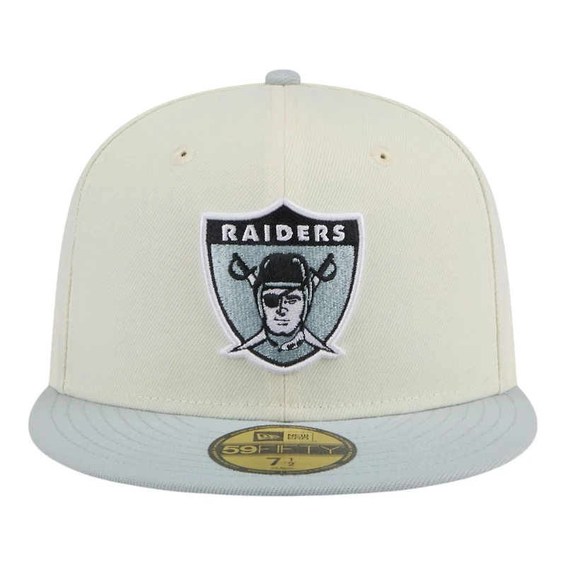 Las Vegas Raiders Chrome and Gray New Era 59FIFTY Fitted Hat