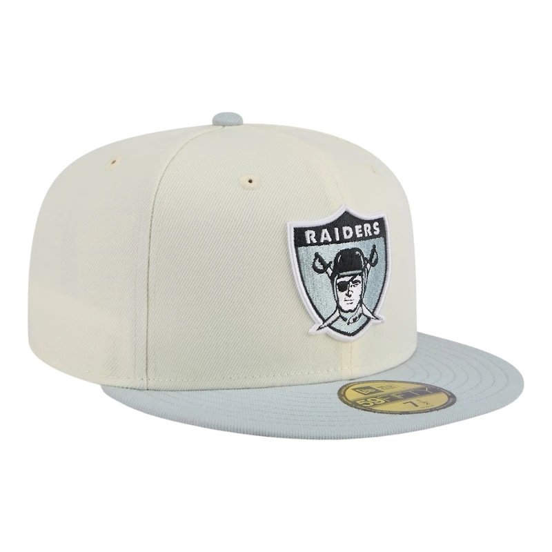 Las Vegas Raiders Chrome and Gray New Era 59FIFTY Fitted Hat