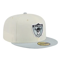 Las Vegas Raiders Chrome and Gray New Era 59FIFTY Fitted Hat