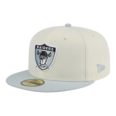 Las Vegas Raiders Chrome and Gray New Era 59FIFTY Fitted Hat