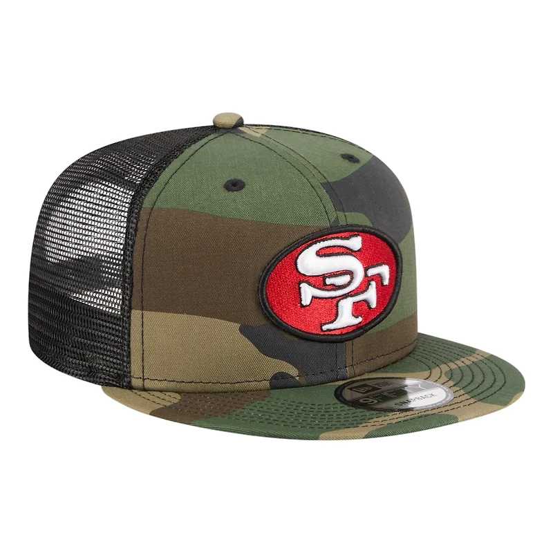 San Francisco 49ers Woodland Camo Trucker New Era 9FIFTY Snapback Hat