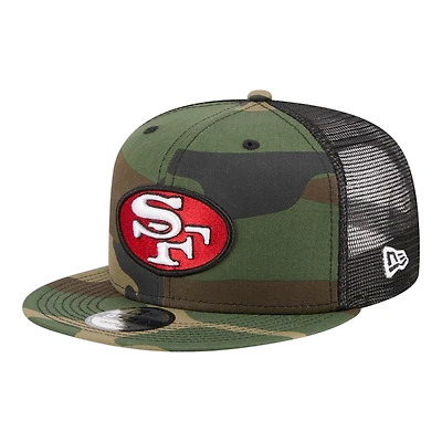 San Francisco 49ers Woodland Camo Trucker New Era 9FIFTY Snapback Hat