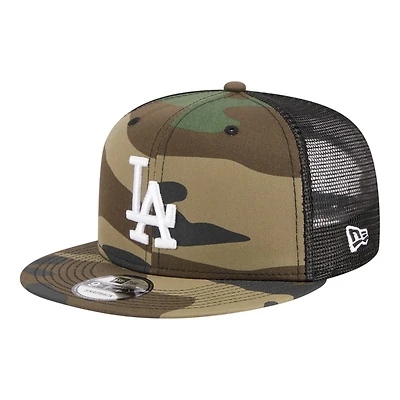 Los Angeles Dodgers Woodland Camo Trucker New Era 9FIFTY Snapback Hat