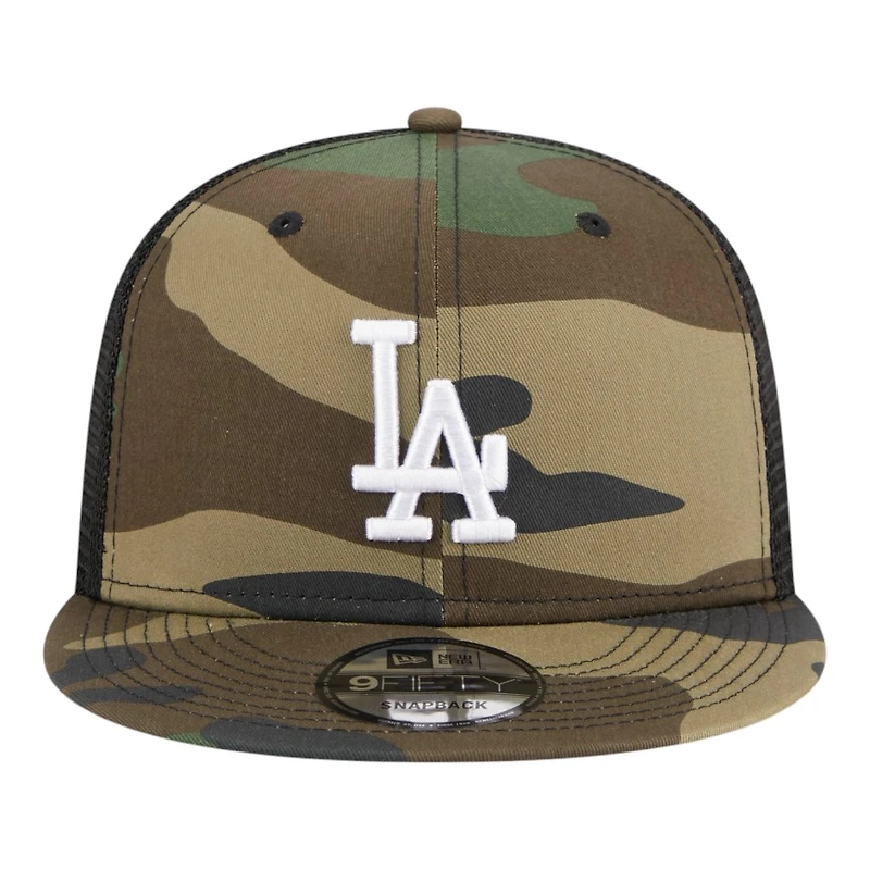Los Angeles Dodgers Woodland Camo Trucker New Era 9FIFTY Snapback Hat