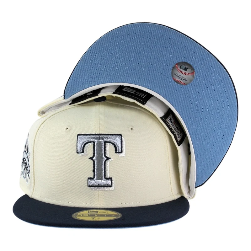Texas Rangers Chrome and Oceanside Blue 1995 ASG Patch Icy UV New Era 59FIFTY Fitted Hat