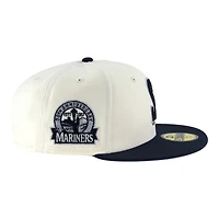 Seattle Mariners Chrome and Oceanside Blue 40th Anniversary Patch Icy UV New Era 59FIFTY Fitted Hat
