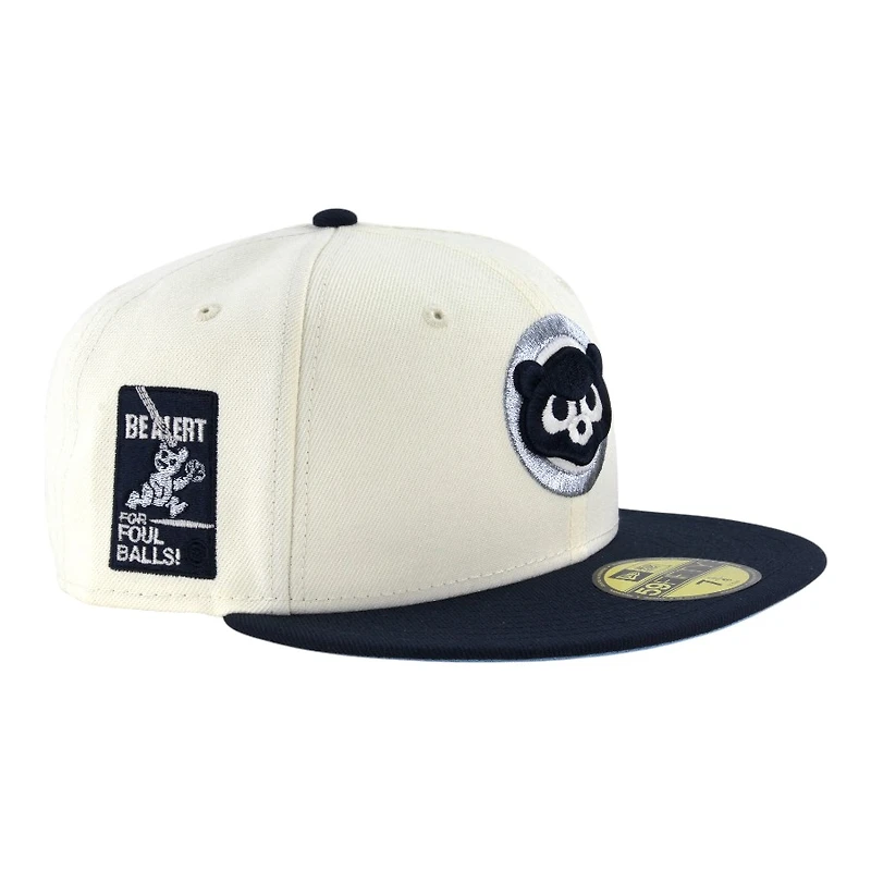 Chicago Cubs Chrome and Oceanside Blue Be Alert Patch Icy UV New Era 59FIFTY Fitted Hat