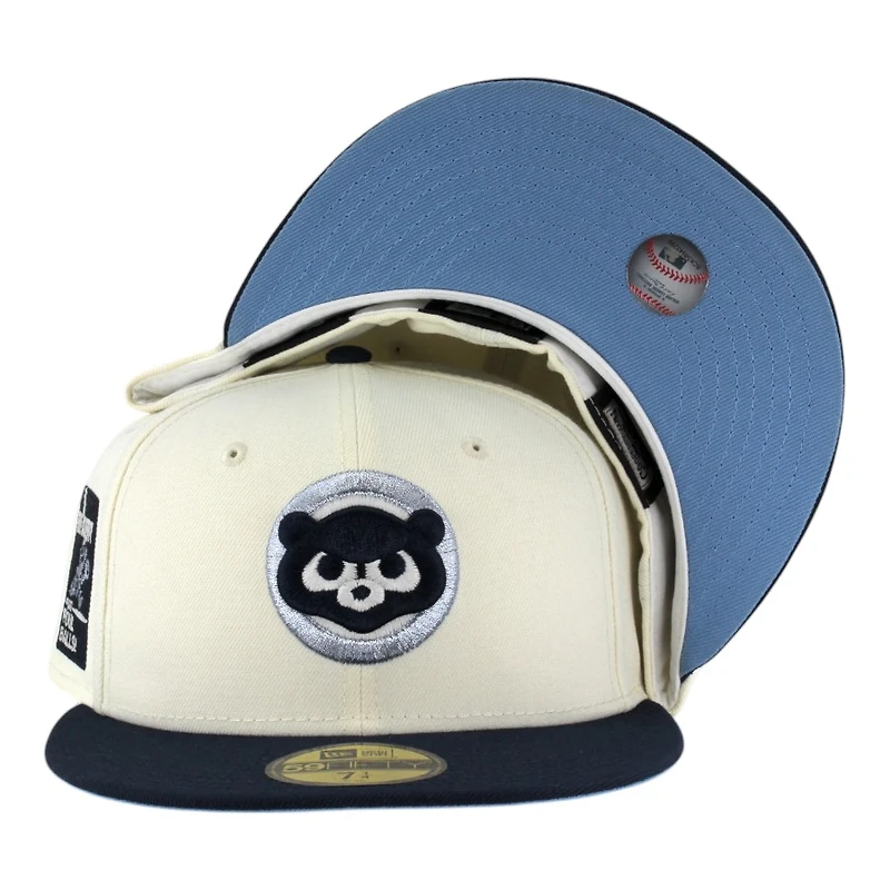 Chicago Cubs Chrome and Oceanside Blue Be Alert Patch Icy UV New Era 59FIFTY Fitted Hat