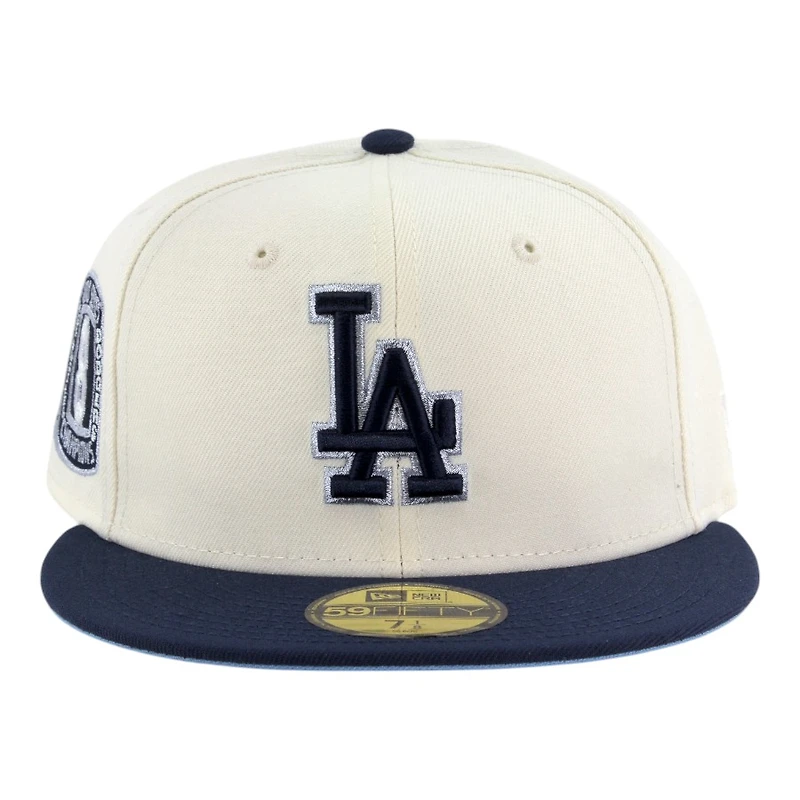 Los Angeles Dodgers Chrome and Oceanside Blue 8x WS Champs Ring Patch Icy UV New Era 59FIFTY Fitted Hat