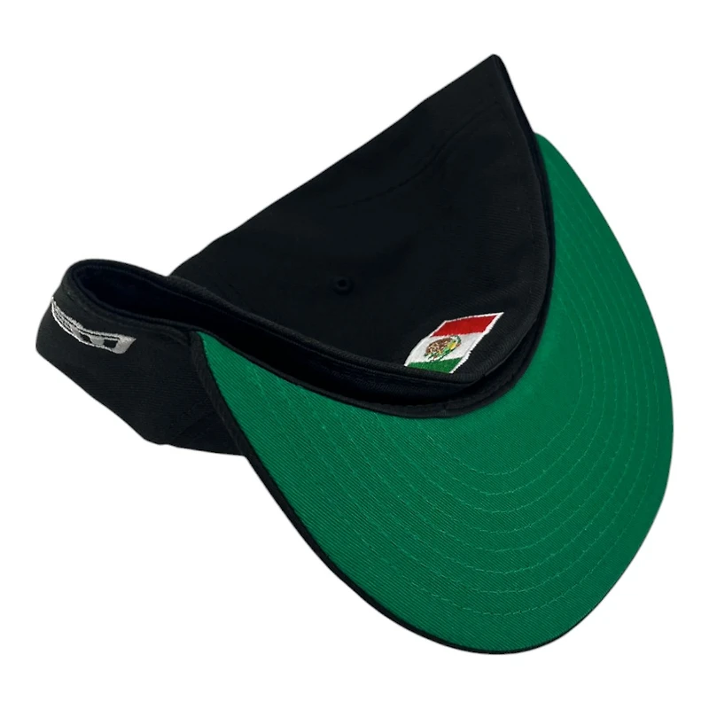 Mexico Black Repeating Silver Logo Green UV New Era 59FIFTY Fitted Hat
