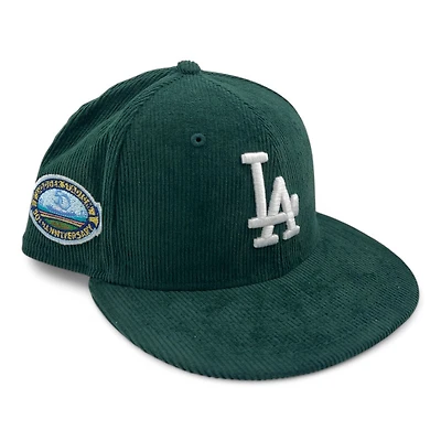 Los Angeles Dodgers Green Corduroy 50th Anniversary Patch Grey UV New Era 59FIFTY Fitted Hat