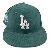 Los Angeles Dodgers Green Corduroy 50th Anniversary Patch Grey UV New Era 59FIFTY Fitted Hat