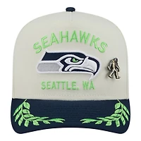 Seattle Seahawks Cream and College Navy 2025 NFL Draft New Era A-Frame 59FIFTY Fitted Hat