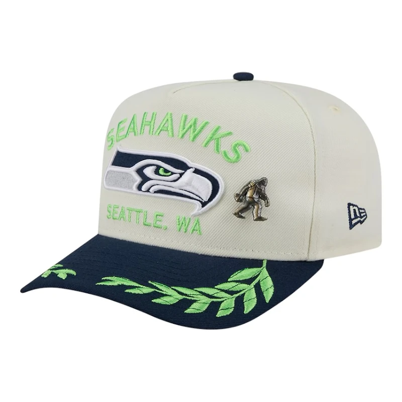 Seattle Seahawks Cream and College Navy 2025 NFL Draft New Era A-Frame 59FIFTY Fitted Hat