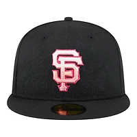 San Francisco Giants Black and Pink Tonal Koi New Era 59FIFTY Fitted Hat