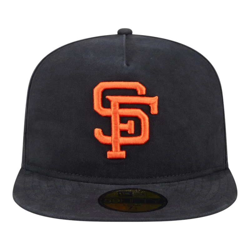 San Francisco Giants Black Denim Chain with Flag New Era 59FIFTY A-Frame Fitted Hat