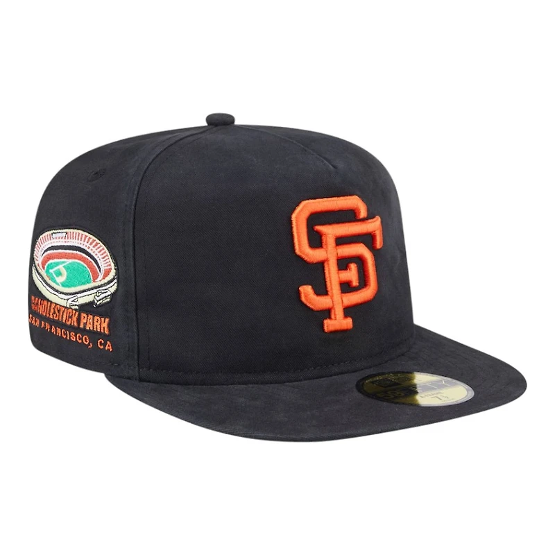 San Francisco Giants Black Denim Chain with Flag New Era 59FIFTY A-Frame Fitted Hat