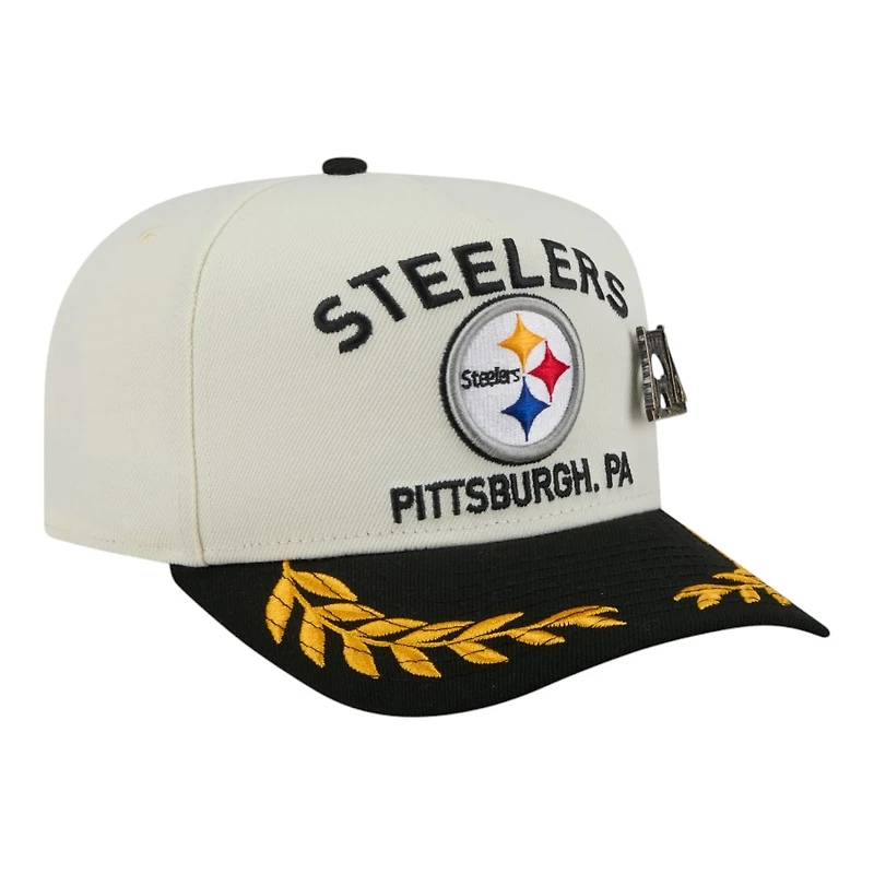 Pittsburgh Steelers Cream and Black 2025 NFL Draft New Era A-Frame 59FIFTY Fitted Hat